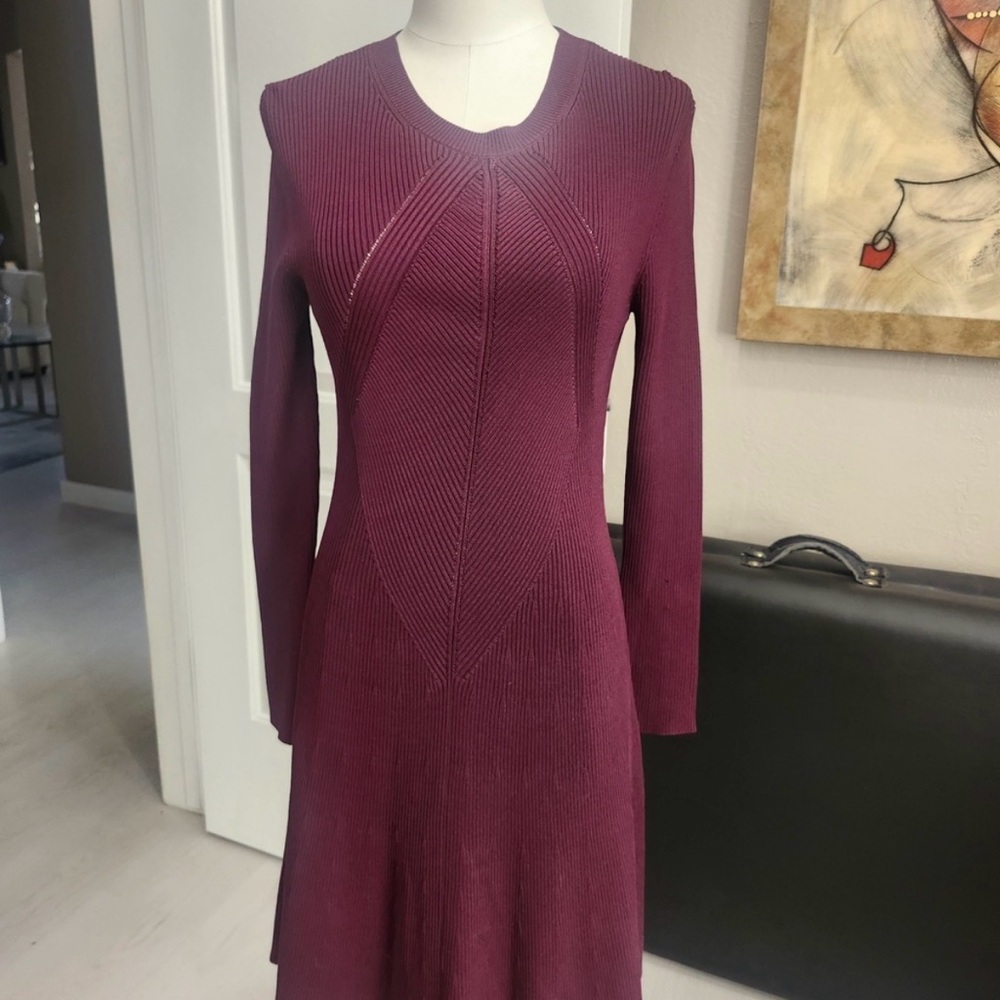 Michael Kors Deep Burgundy Long Sleeve Dress M